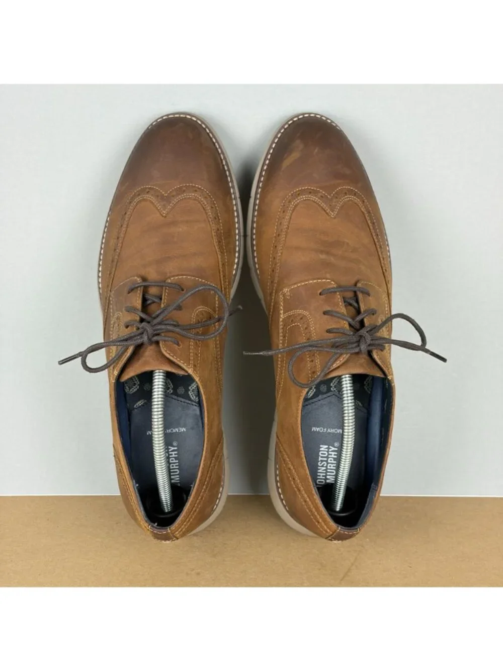 Johnston & Murphy Milson Oxford Casual Shoes Mens 11 Brown Low Top Lace Up